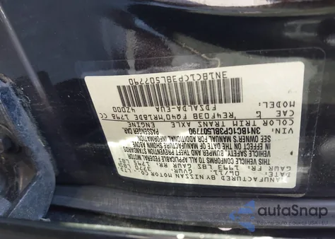 2011 Nissan Versa 1.8S from USA, damaged, VIN 3N1BC1CP3BL507790